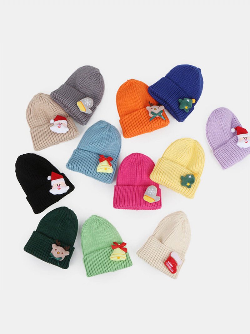 Unisex Poliester Bawełna Dzianina Jednolity Kolor Element Świąteczny Dekoracja Z Kreskówek Ciepła Czapka Beanie Na Wszystkie Mecze