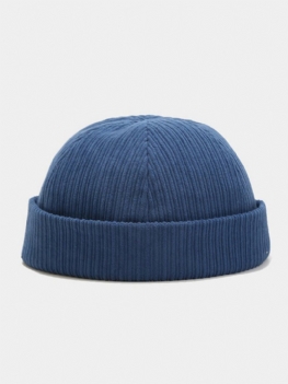 Unisex Sztruksowa Solidna W Paski Regulowana Czapka Typu Beanie Landlord Z Czaszką