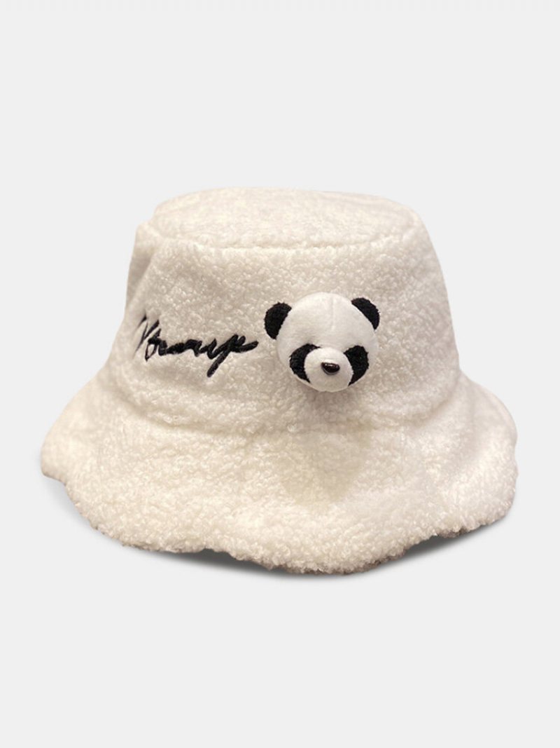 Zimowe Igrzyska Olimpijskie Pekin 2023 Unisex Pluszowe Wyszywane Litery Panda Doll Zdobione Wszystkie Mecze Ciepły Kapelusz Typu Bucket