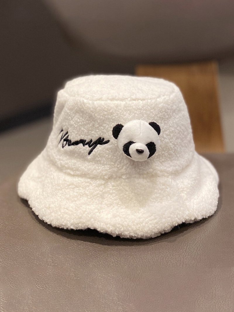 Zimowe Igrzyska Olimpijskie Pekin 2023 Unisex Pluszowe Wyszywane Litery Panda Doll Zdobione Wszystkie Mecze Ciepły Kapelusz Typu Bucket