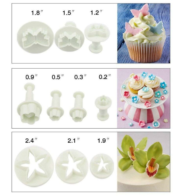 114 Sztuk Foremka Do Masy Cukrowej Ciastko Ciasto Tłok Plastikowa Forma Craft Diy 3d Sugarcraft Akcesoria Kuchenne Dekorowanie Narzędzia