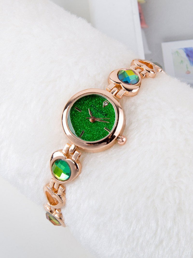 4 Kolory Alloy Rhinestone Women Vintage Watch Zdobiony Wskaźnik Przebarwiony Zegarek Kwarcowy