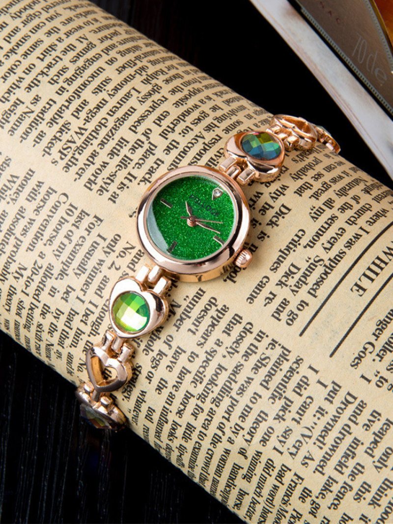 4 Kolory Alloy Rhinestone Women Vintage Watch Zdobiony Wskaźnik Przebarwiony Zegarek Kwarcowy