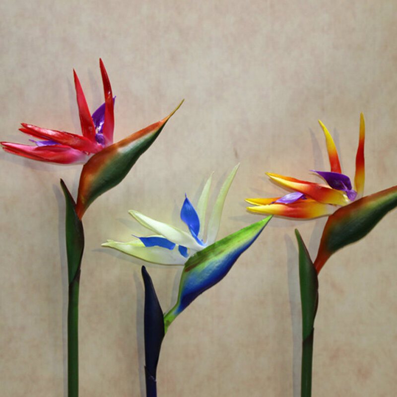 70/90 cm Silikonowy Bird Of Paradise Sztuczny Kwiat Family Party Flower Home Decoration Salon