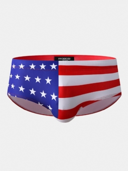 America Flag Drukowanie Stroje Kąpielowe Etui Ze Sznurkiem Seksowne Figi Dla Mężczyzn