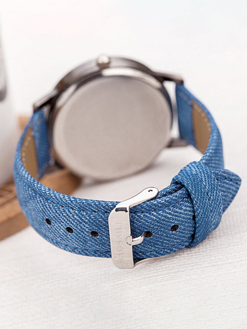 Casual All-match Denim Strap Męski Zegarek Black Horse Desert Dial Women Quartz Watch