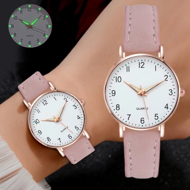 Fashion Luminous Watch Damski Prosty Cyfrowy Retro Nubukowy Zegarek Kwarcowy Na Co Dzień