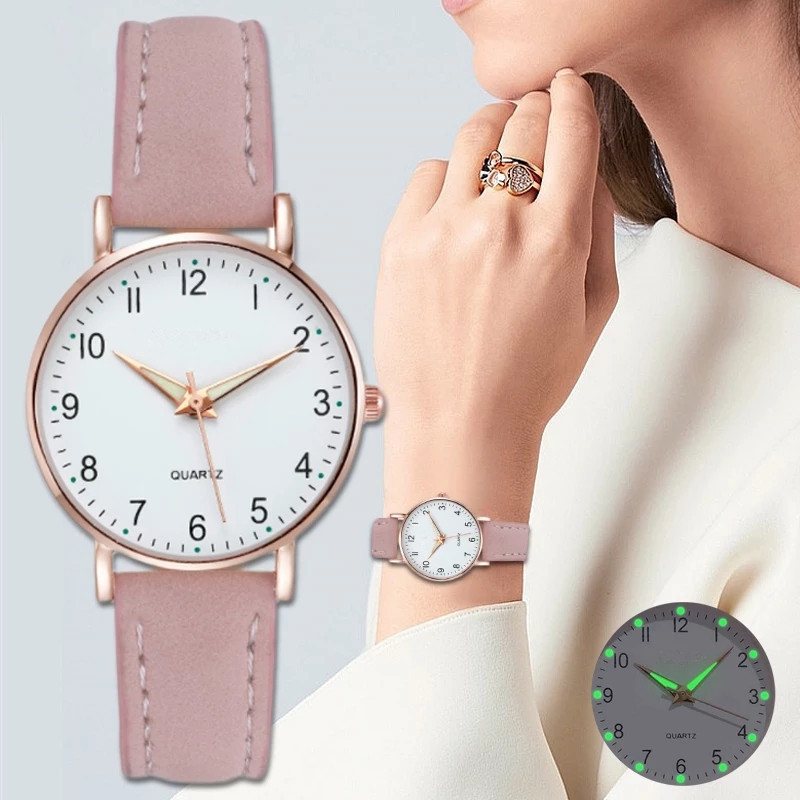 Fashion Luminous Watch Damski Prosty Cyfrowy Retro Nubukowy Zegarek Kwarcowy Na Co Dzień