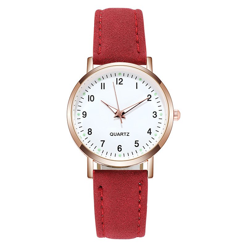 Fashion Luminous Watch Damski Prosty Cyfrowy Retro Nubukowy Zegarek Kwarcowy Na Co Dzień