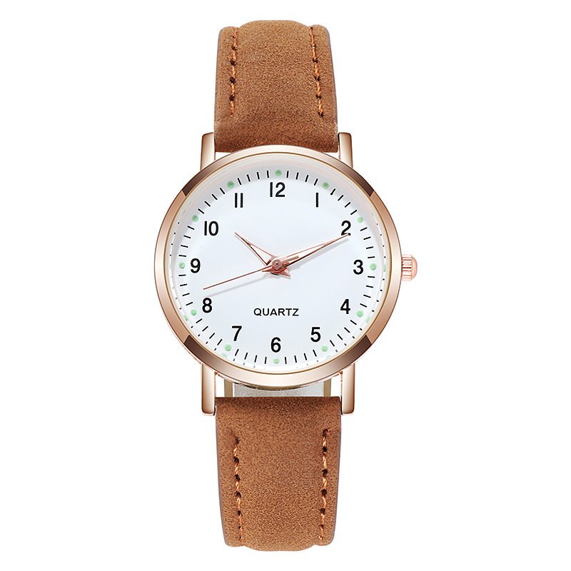 Fashion Luminous Watch Damski Prosty Cyfrowy Retro Nubukowy Zegarek Kwarcowy Na Co Dzień