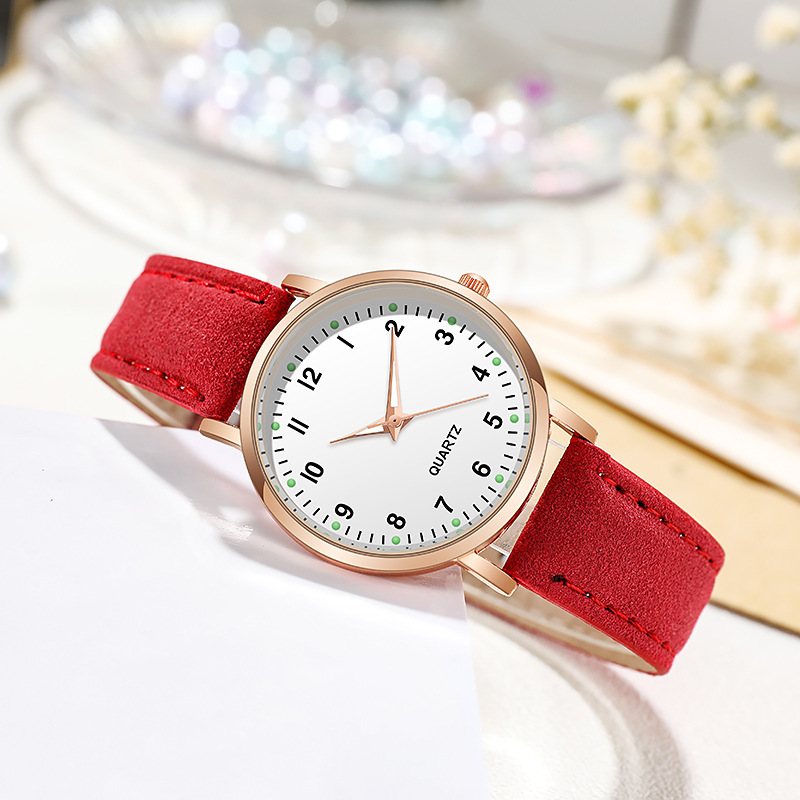 Fashion Luminous Watch Damski Prosty Cyfrowy Retro Nubukowy Zegarek Kwarcowy Na Co Dzień