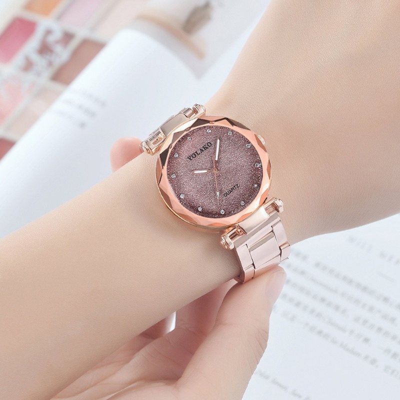 Fashion Style Quartz Watch Strarry Night Women Diamentowy Zegarek Ze Stali Nierdzewnej