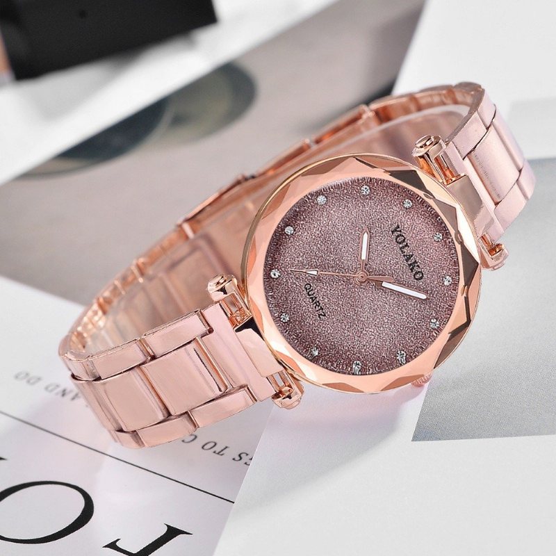 Fashion Style Quartz Watch Strarry Night Women Diamentowy Zegarek Ze Stali Nierdzewnej