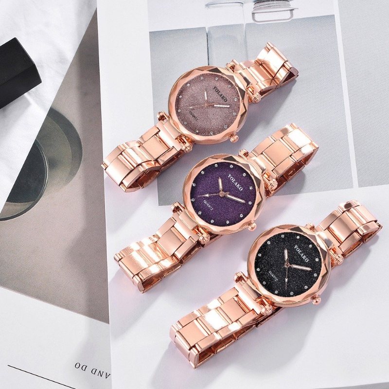 Fashion Style Quartz Watch Strarry Night Women Diamentowy Zegarek Ze Stali Nierdzewnej