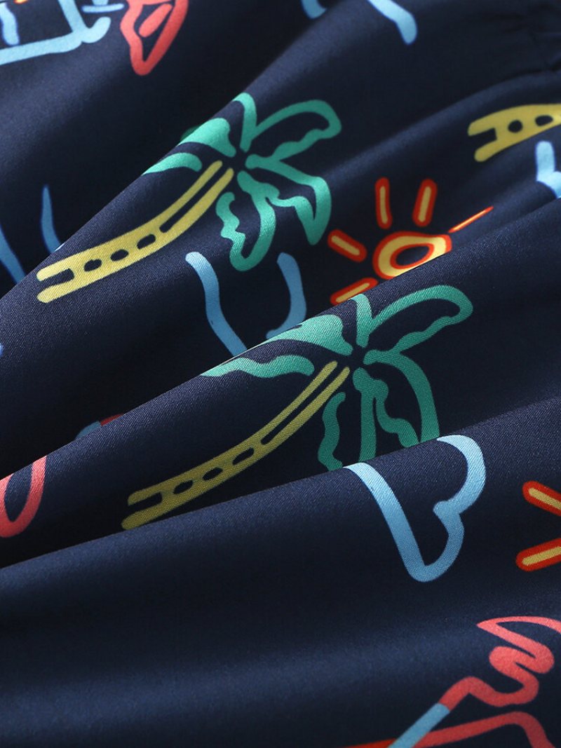 Hawaje Graffiti Pattern Swim Trunks Sznurek Szybkoschnące Szorty Planszowe Dla Mężczyzn