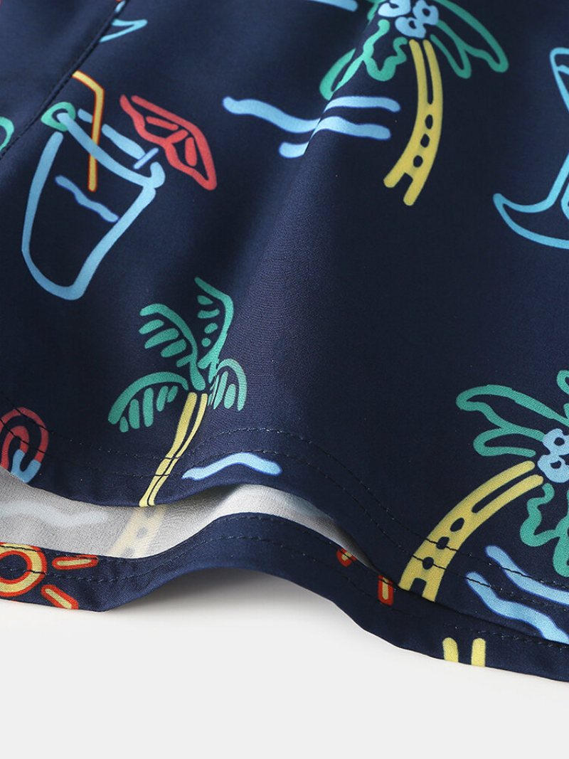 Hawaje Graffiti Pattern Swim Trunks Sznurek Szybkoschnące Szorty Planszowe Dla Mężczyzn