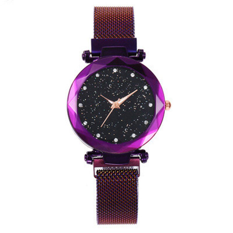 Magnetyczny Leniwy Zegarek Kwarcowy Transgraniczna Gorąca Sprzedaż Starry Star Rhinestone Vibrato Sky Watch