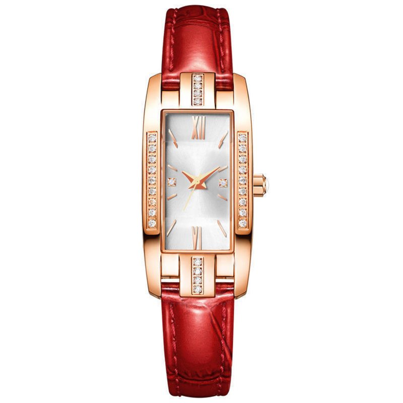 Mały Zielony Pasek Diamentowy Kwadratowy Zegarek Dziewczęcy Retro Fashion Women's Watch