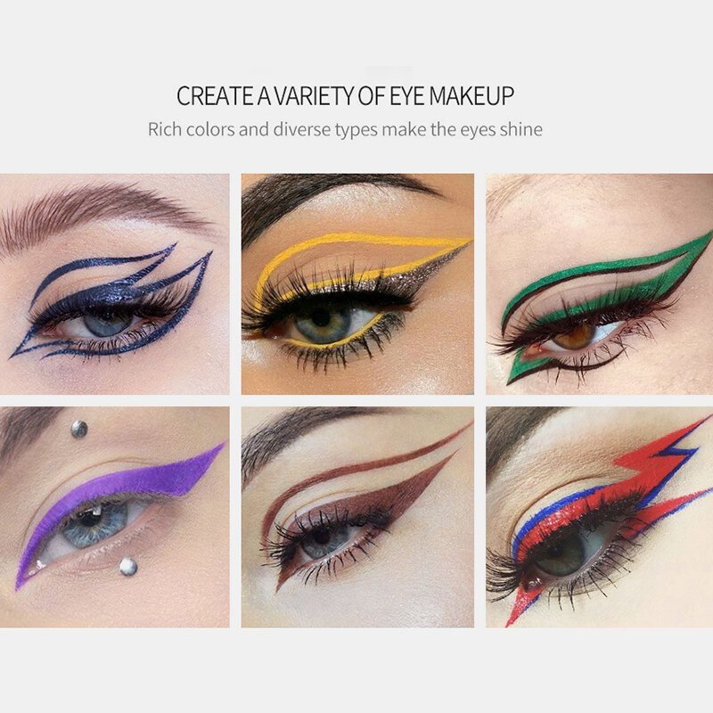 Matowy Płynny Eyeliner Szybkoschnący Wodoodporny Ołówek Brązowy Fioletowy Kolor Kosmetyczne Narzędzie Do Makijażu