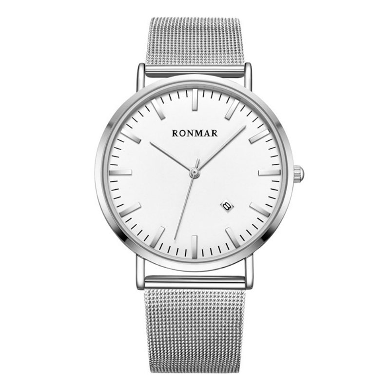 Minimalistyczny Ultracienki Wodoodporny Męski Zegarek Kwarcowy Business Casual Wrist Watch Ze Stalowym Skórzanym Paskiem