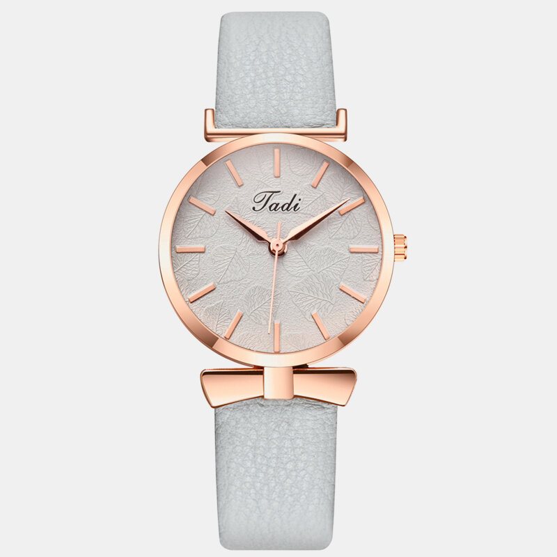 Moda Sport Kobiety Zegarki Skórzany Pasek Bez Tarczy Z Numerem Rose Gold Alloy Case Zegarek Kwarcowy