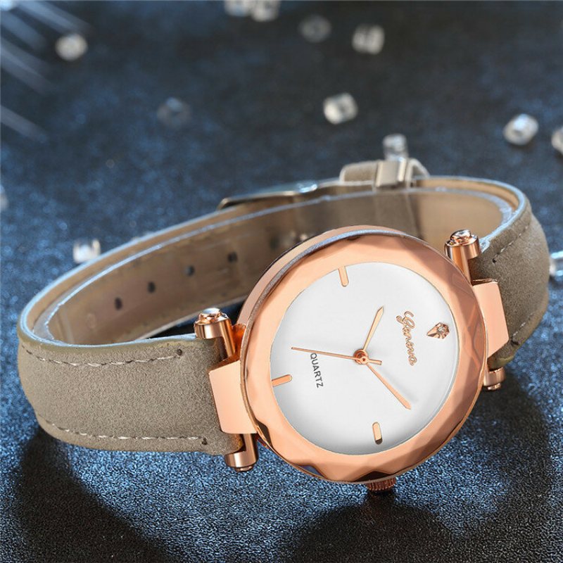 Modne Damskie Zegarki Kwarcowe Skórzany Pasek Lady Fashion Rose Gold Dial Dla Kobiet