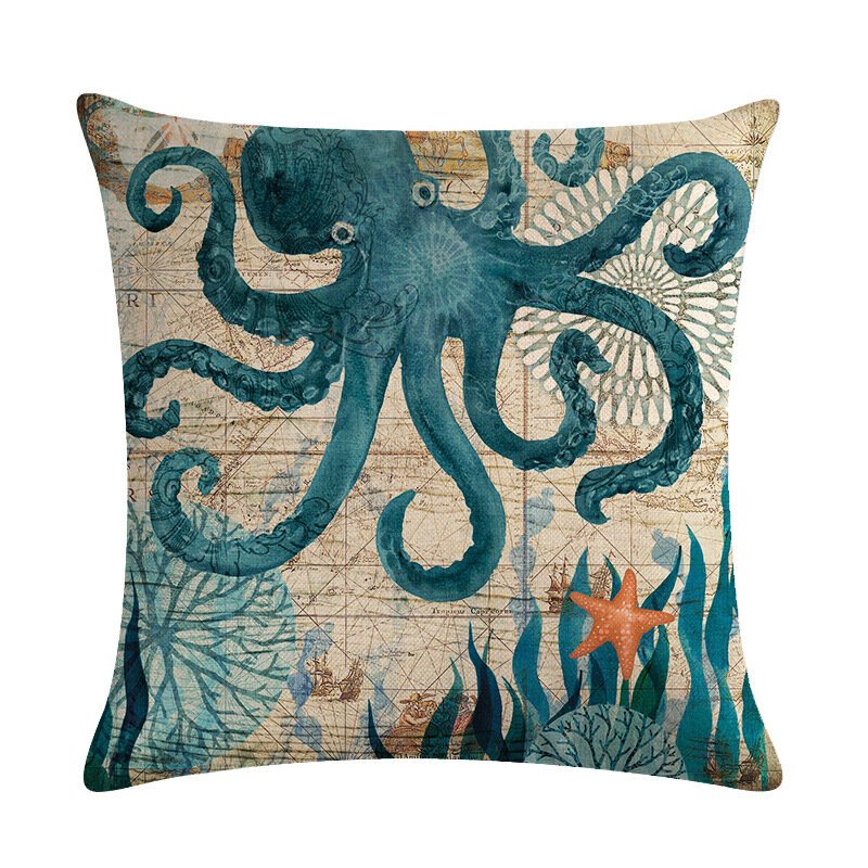 Octopus Turtle 45*45cm Poszewka Pościel Rzuć Poduszka Home Decoration Dekoracyjna Na Poduszkę