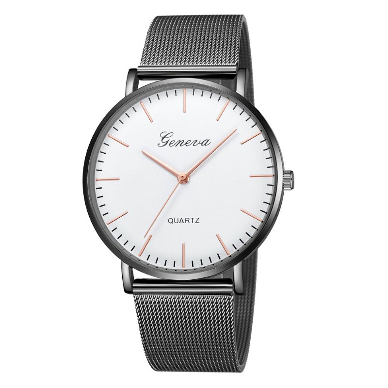 Popularny Zegarek Genewa Z Siatką Classic Fashion Casual Couple Watch