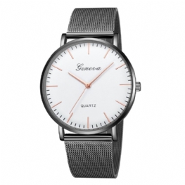 Popularny Zegarek Genewa Z Siatką Classic Fashion Casual Couple Watch