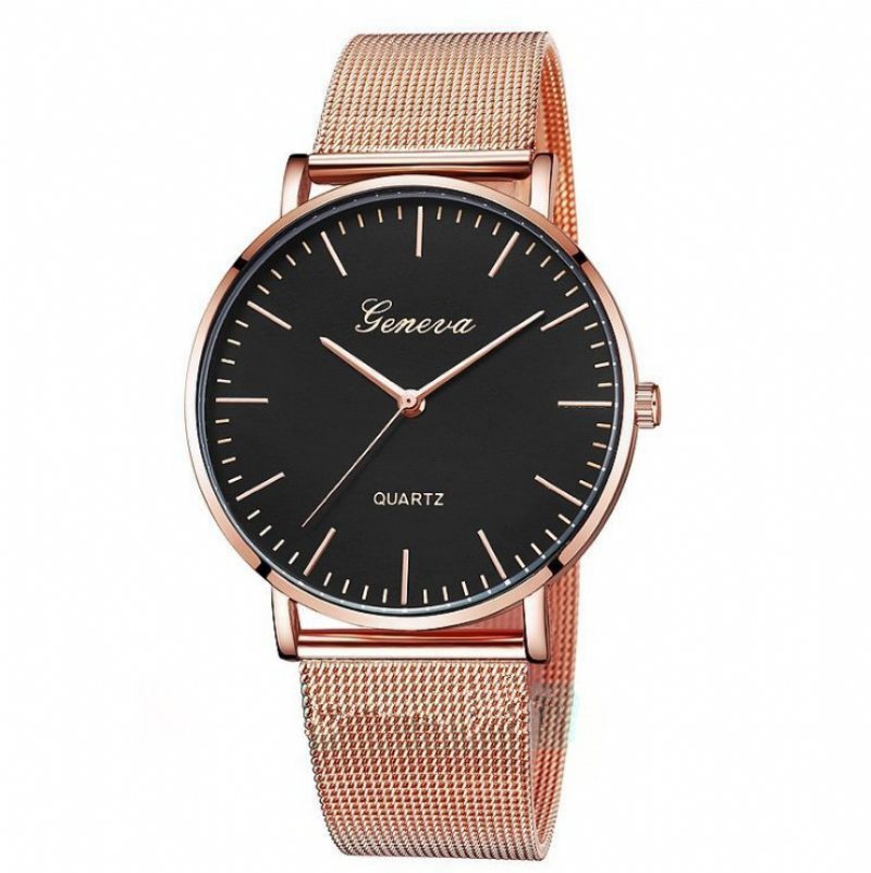 Popularny Zegarek Genewa Z Siatką Classic Fashion Casual Couple Watch