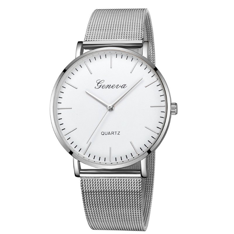 Popularny Zegarek Genewa Z Siatką Classic Fashion Casual Couple Watch