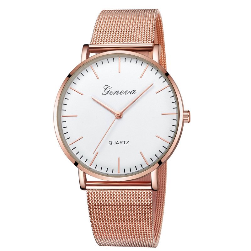 Popularny Zegarek Genewa Z Siatką Classic Fashion Casual Couple Watch