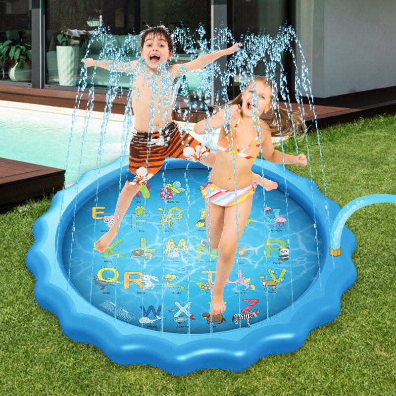 Wevon Splash Pad 67 Cal Sprinkle Play Mat Zraszacz Pad Dla Dzieci Basen Dla Zabawki Wodne Na Świeżym Powietrzu Nauka Edukacyjny Brodzik Dla Małych Chłopcy Dziewczęta