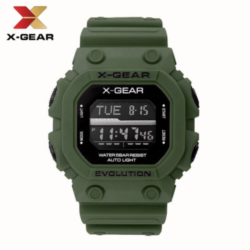 X-gear Revolution Armygreen Sports Watch Wodoodporny Męski Zegarek Elektroniczny Minimalna Wielkość Zamówienia 20 Szt