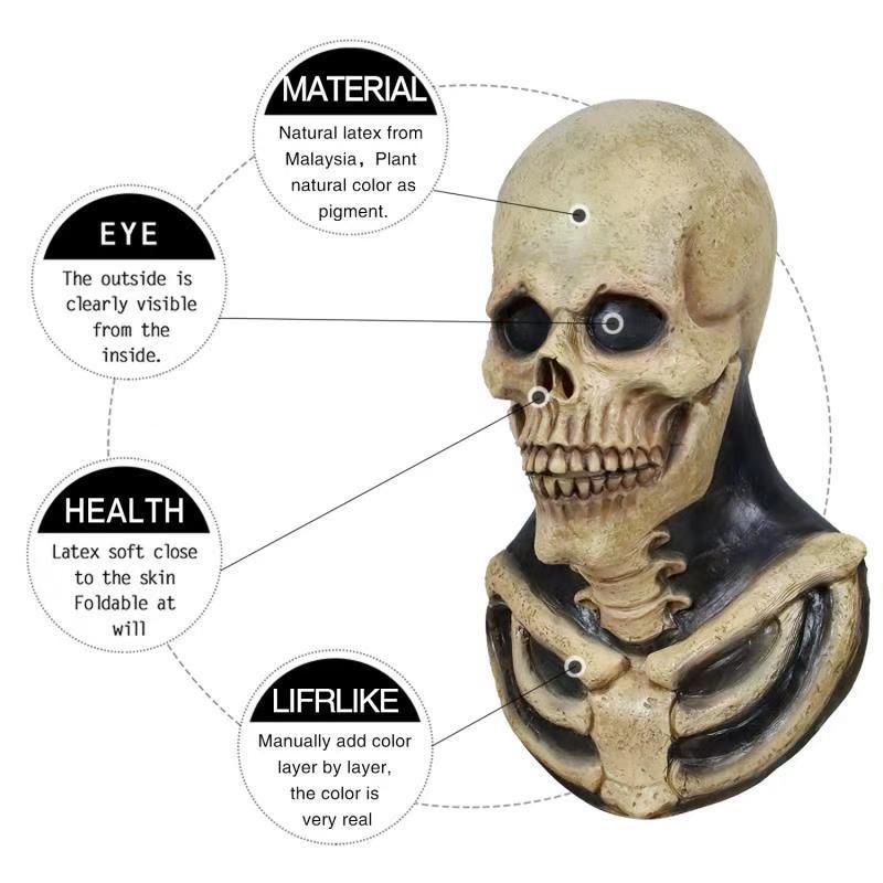 Czaszka Nakrycia Głowy Maska Halloween Horror Straszny Krzyczący Grymas Głowa Podstępne Zaopatrzenie Firm