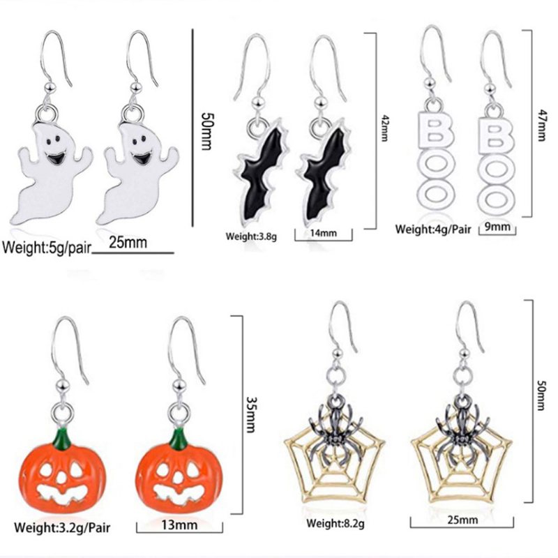 Euroamerykańskie Kolczyki Z Dyni Halloween Drop Dangle Dla Lady Girl Women Dekoracja Na Imprezę Halloweenową