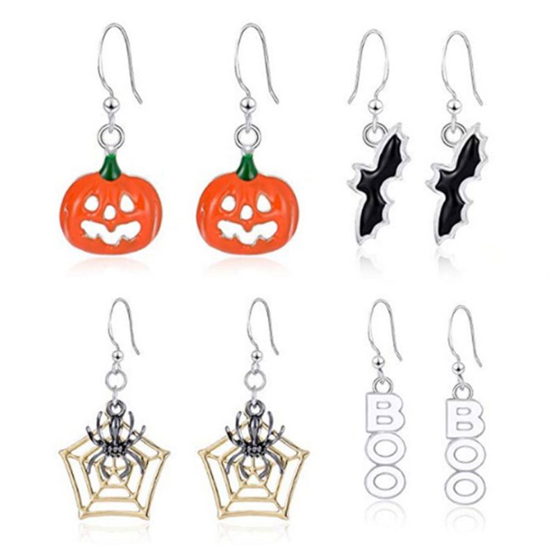 Euroamerykańskie Kolczyki Z Dyni Halloween Drop Dangle Dla Lady Girl Women Dekoracja Na Imprezę Halloweenową