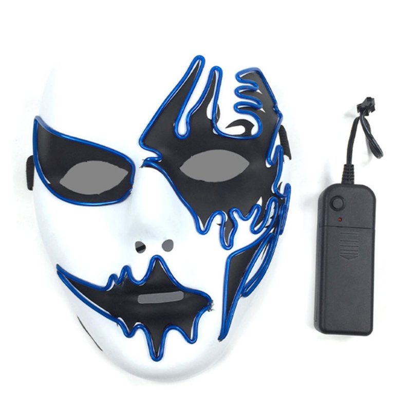 Genialna Maska El Na Karnawał Halloween Urodziny Cosplay Ręcznie Malowana Zimnego Światła Led Podobna Do Twarzy Świecąca Taniec Uliczny Glow Mask