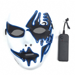 Genialna Maska El Na Karnawał Halloween Urodziny Cosplay Ręcznie Malowana Zimnego Światła Led Podobna Do Twarzy Świecąca Taniec Uliczny Glow Mask