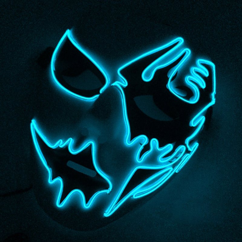 Genialna Maska El Na Karnawał Halloween Urodziny Cosplay Ręcznie Malowana Zimnego Światła Led Podobna Do Twarzy Świecąca Taniec Uliczny Glow Mask