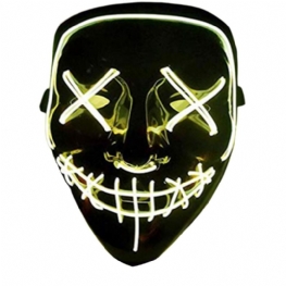 Halloween Luminescencyjna Maska Led Czarna Dolna El Wire Mask Ktv Ball Party 10 Kolorów