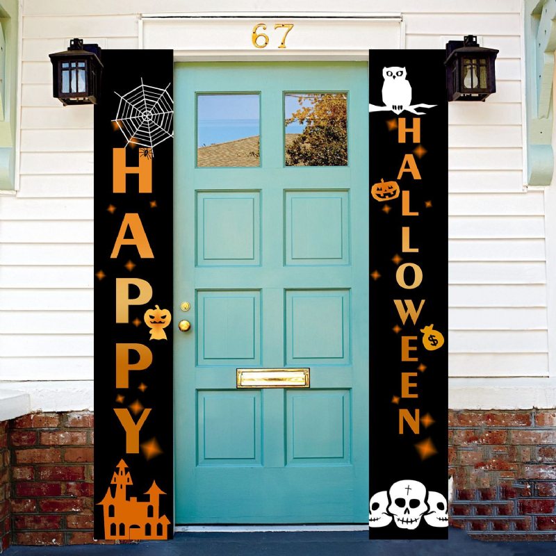 Halloween Wiszące Dekoracje Drzwi I Znaki Ścienne Witamy Zasłona Banner Home Décor