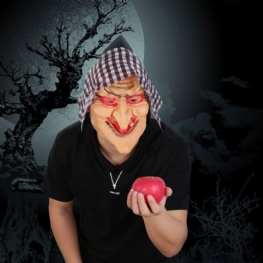 Klasyczna Maska Czarownicy Horror Film I Rekwizyty Telewizyjne Czarownica Czarna Gaza Turban Winylowa Na Impreza Z Okazji Halloween