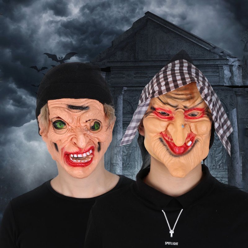 Klasyczna Maska Czarownicy Horror Film I Rekwizyty Telewizyjne Czarownica Czarna Gaza Turban Winylowa Na Impreza Z Okazji Halloween