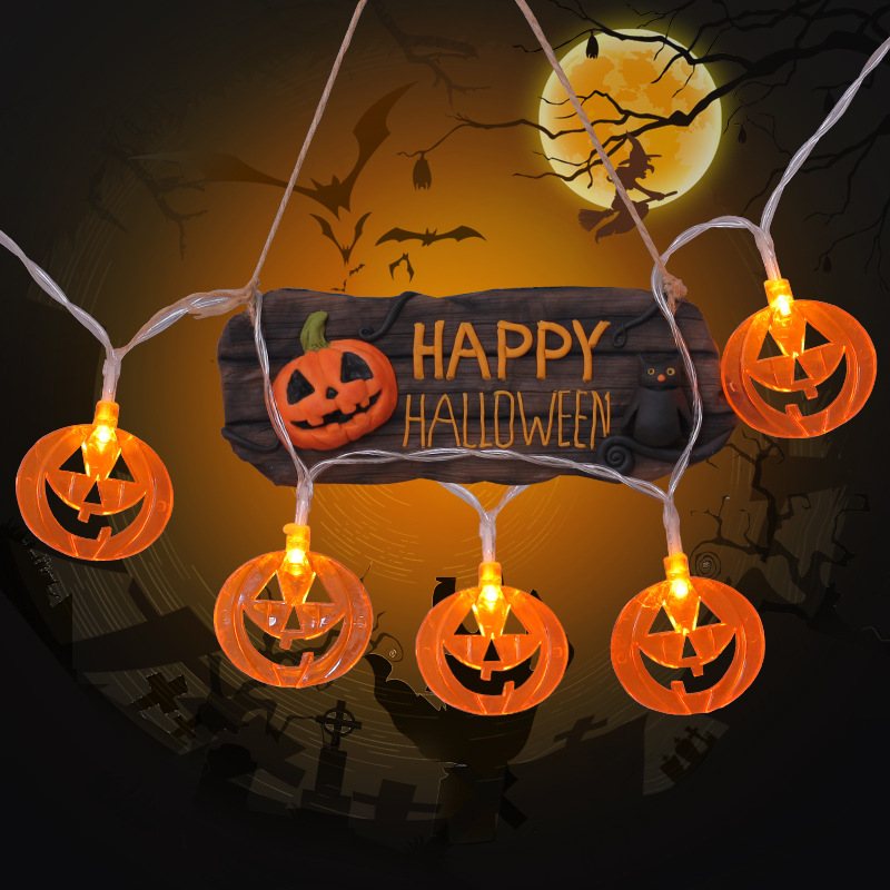 Latarnia Led String Lights Starry Dekoracja Na Halloween Ins Wodoodporna Bateria Płaska Lampa Z Dyni