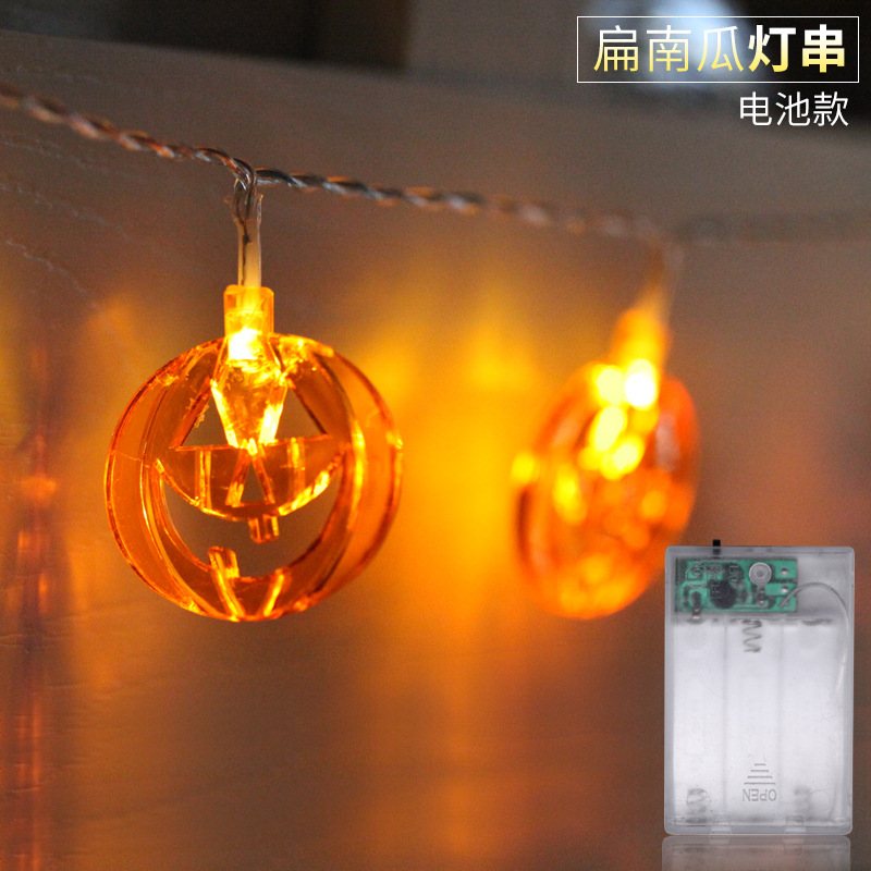 Latarnia Led String Lights Starry Dekoracja Na Halloween Ins Wodoodporna Bateria Płaska Lampa Z Dyni