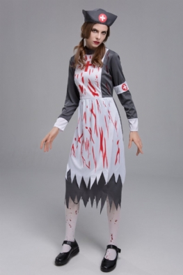 Nowy Halloween Cosplay Kobieta Pielęgniarka Horror Zombie Impreza Przebierana Temat Krwawy Kostium Diabła