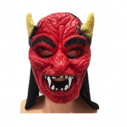 Performance Party Horror Mask Ghost Festival Supplies Halloween Dress Up Vinyl Fangs Czarny Wzór Pointed Demon