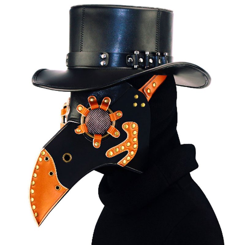 Steampunk Plague Doctor Maska Ptak Długi Nos Dziób Pu Skórzana Na Cosplay Halloween Boże Narodzenie Kostium Rekwizyty