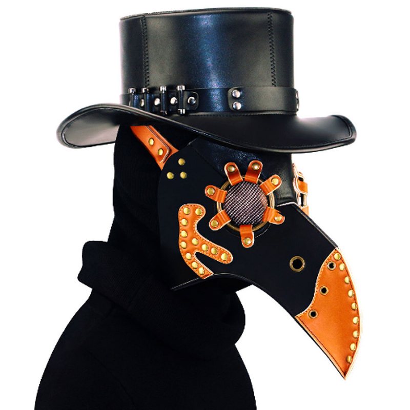 Steampunk Plague Doctor Maska Ptak Długi Nos Dziób Pu Skórzana Na Cosplay Halloween Boże Narodzenie Kostium Rekwizyty